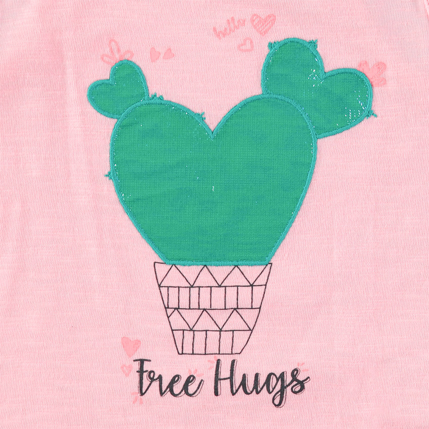 Camiseta rosa con cactus y mensaje estampados   Additional Camiseta rosa con cactus y mensaje estampados