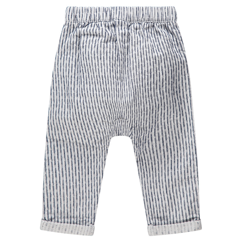 Pantalón de rayas verticales de fantasía y bolsillo de canguro 