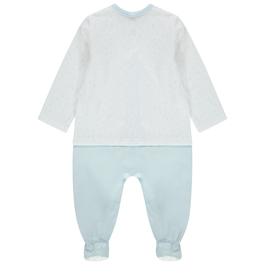 Pelele en algodon bio à estampados placés y inscripcion  