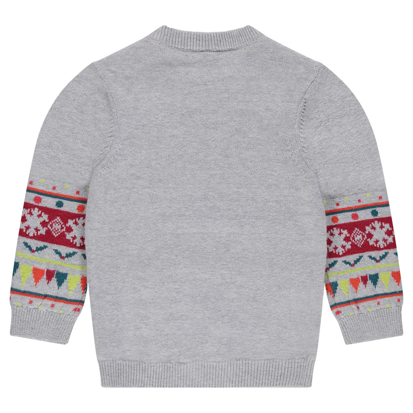 Jersey de punto con motivo de jacquard y bordados 