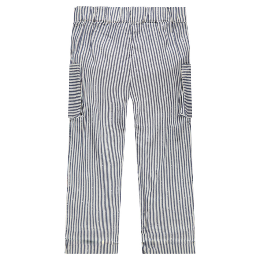 Pantalón recto de rayas all over y bolsillos 