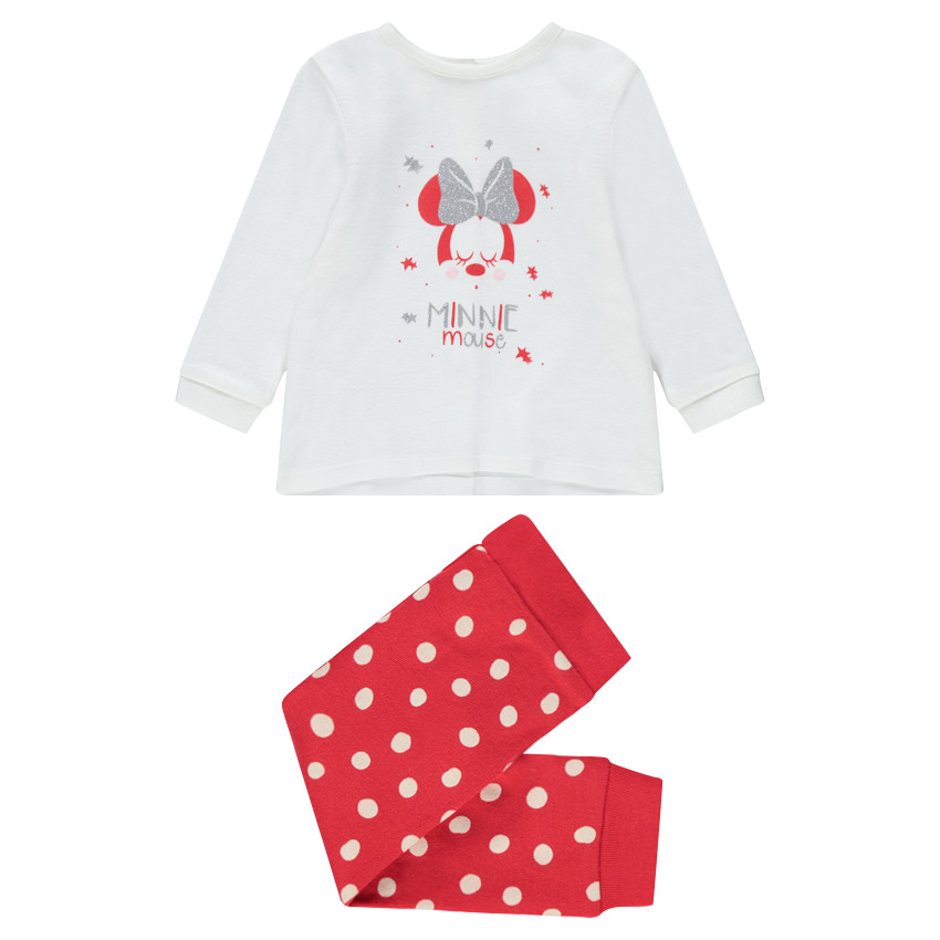 Pijama de punto con estampado de ©Disney Minnie y parte inferior con estampado de lunares 
