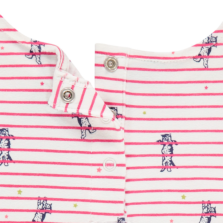 Marinera con volantes y rayas con estampado all over 