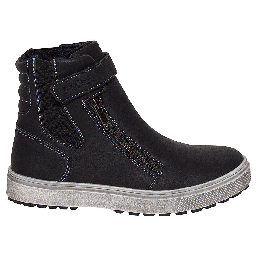1/2 Botas con aspecto de cuero elástico y velcro con cremallera 