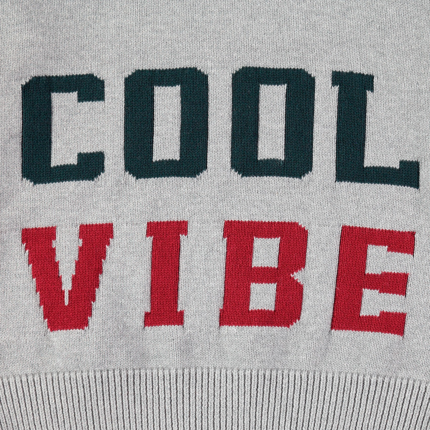 Júnior - Jersey de punto con inscripciones de jacquard y cuello con cremallera 