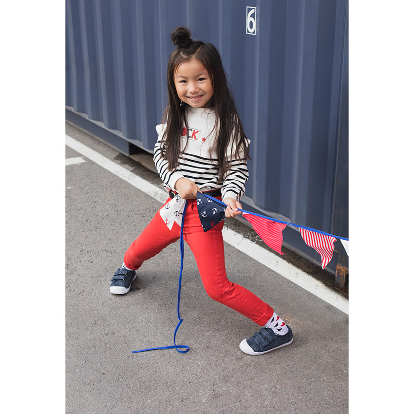 Pantalón slim de satén de algodón liso con cintura brillante extraíble de efecto cuero 