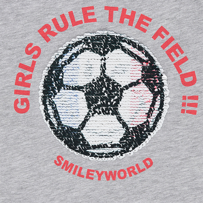 Camiseta sin mangas de la COPA DEL MUNDO DE FÚTBOL 2018 con Smiley de lentejuelas mágicas 