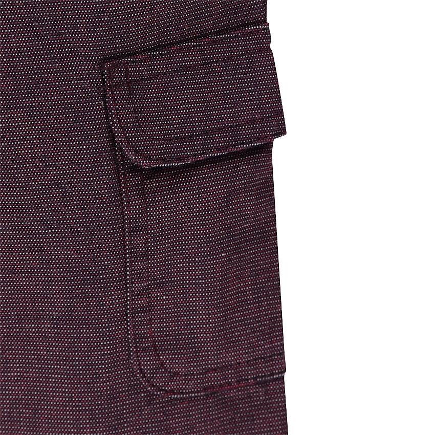 Pantalón de algodón de fantasía con bolsillos con solapa 