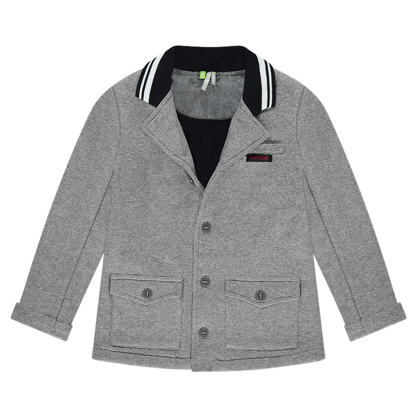 Chaqueta de felpa de estilo americana con cuello de fantasía 
