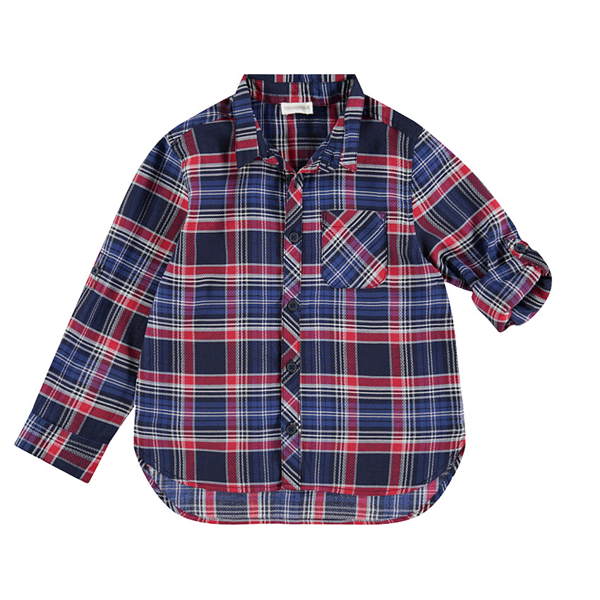 Júnior - Camisa de manga larga de cuadrod con diseño de armadura de fantasía 