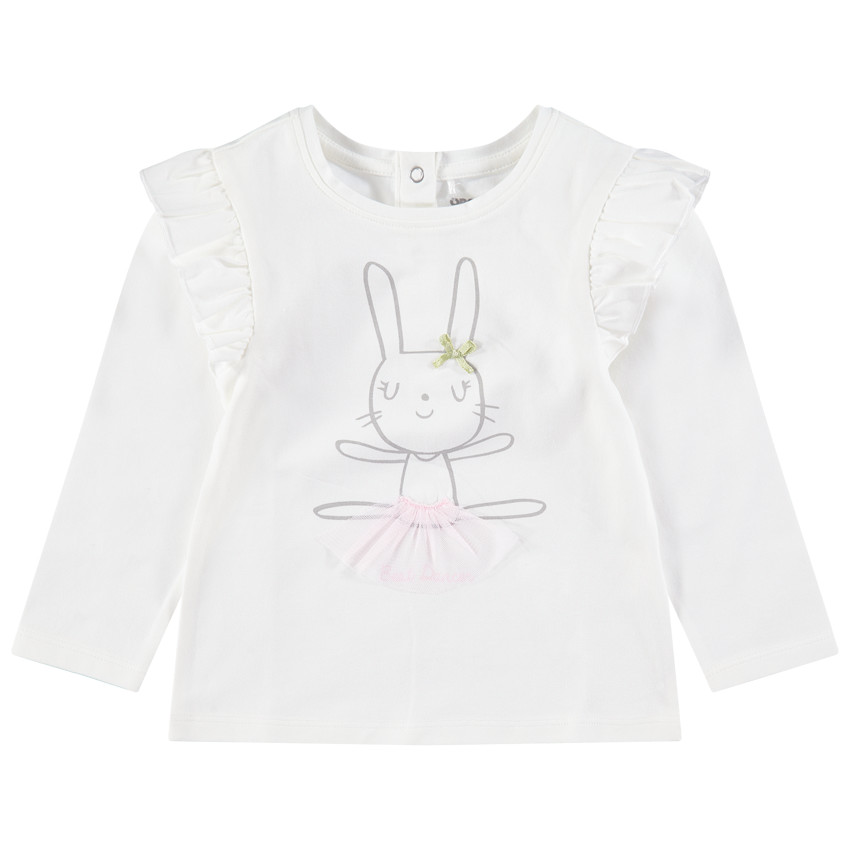 Camiseta de punto de manga larga con conejo con tutú estampado  Additional Camiseta de punto de manga larga con conejo con tutú estampado