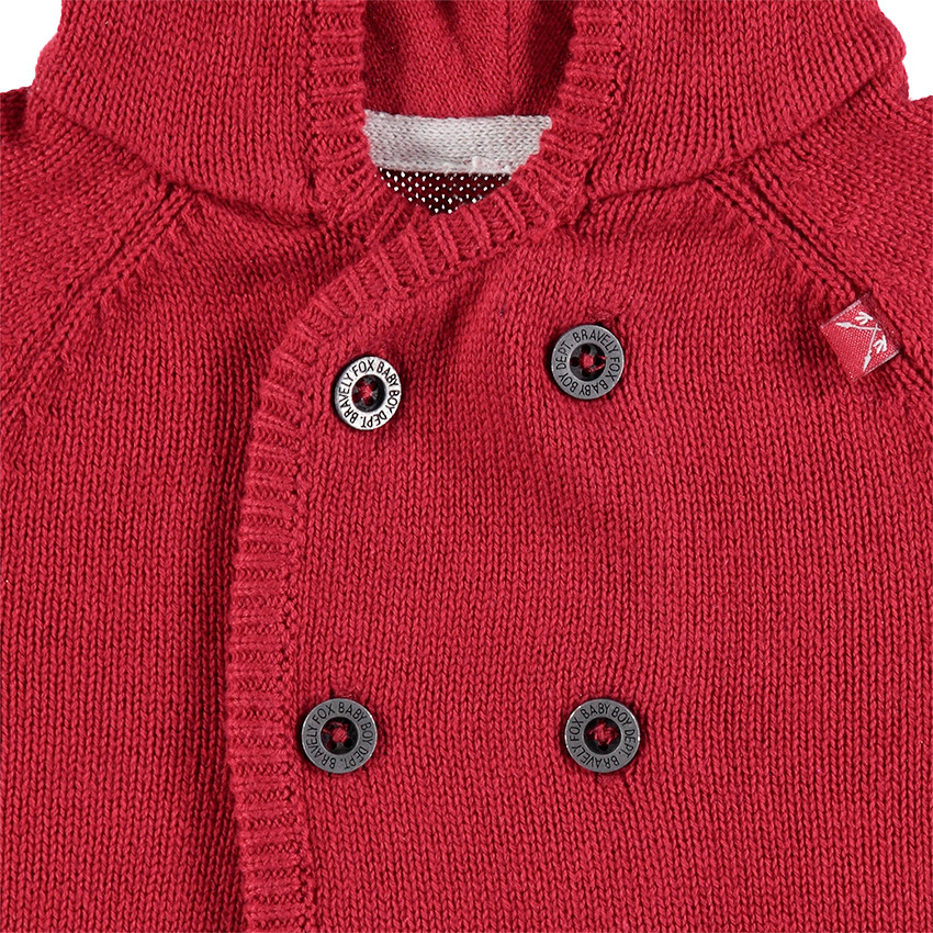 Chaqueta de punto bicolor con doble botón 