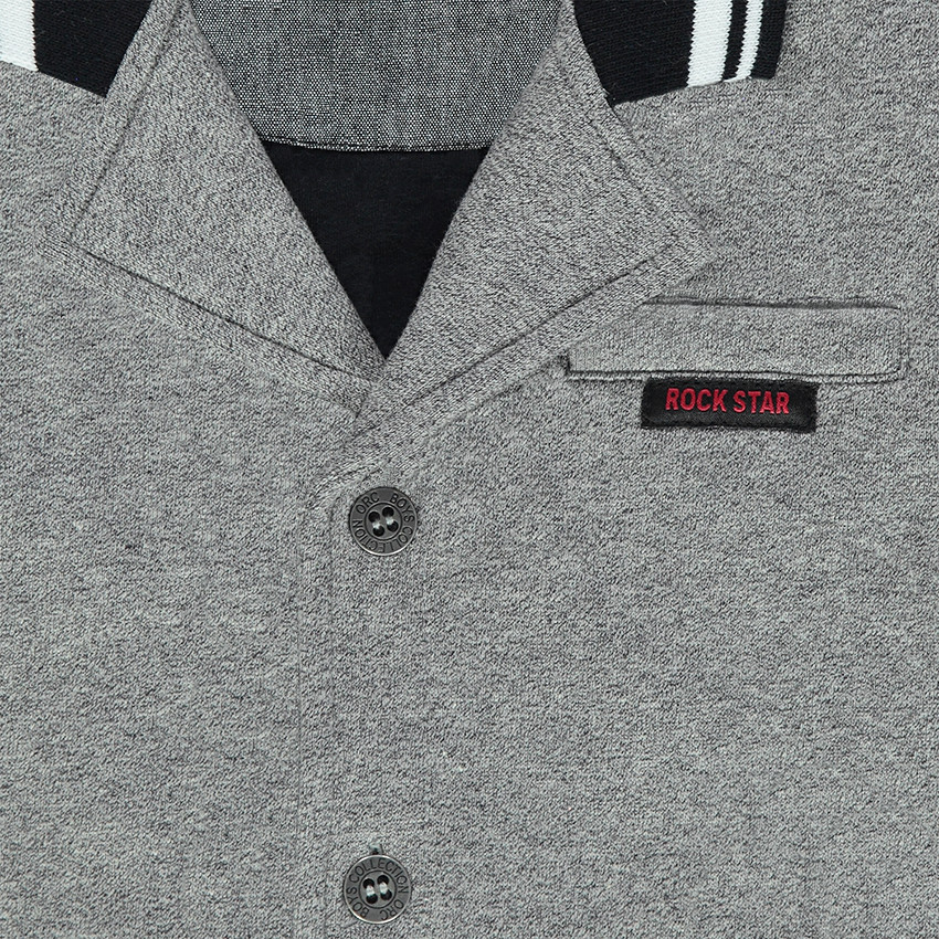 Chaqueta de felpa de estilo americana con cuello de fantasía 