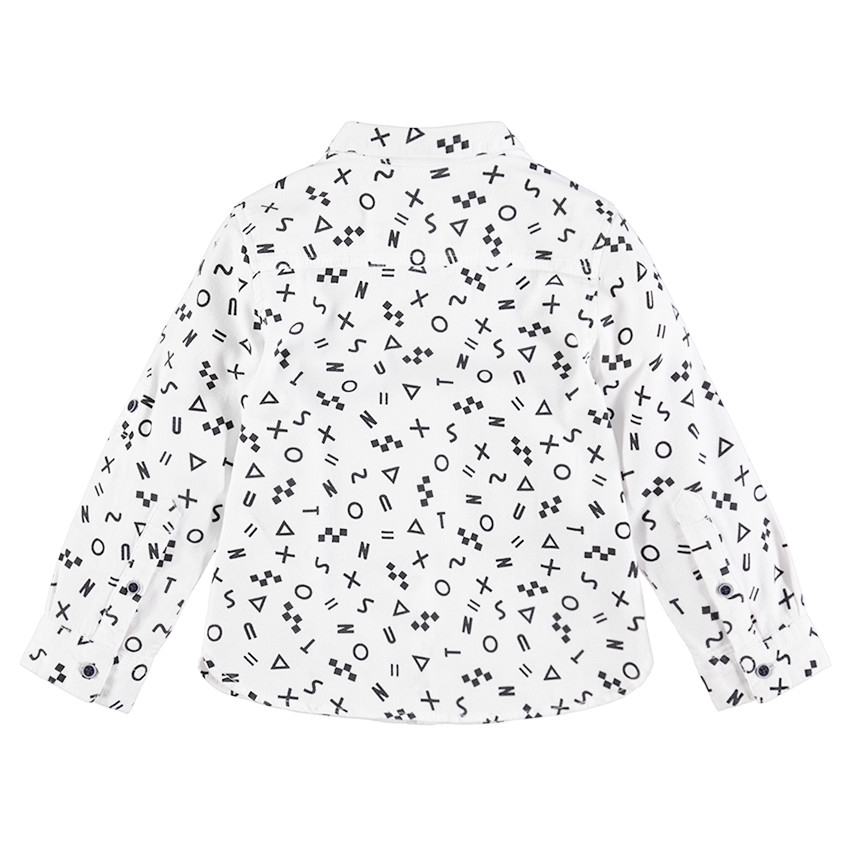 Camisa de manga larga de algodón con dibujos gráficos all over 