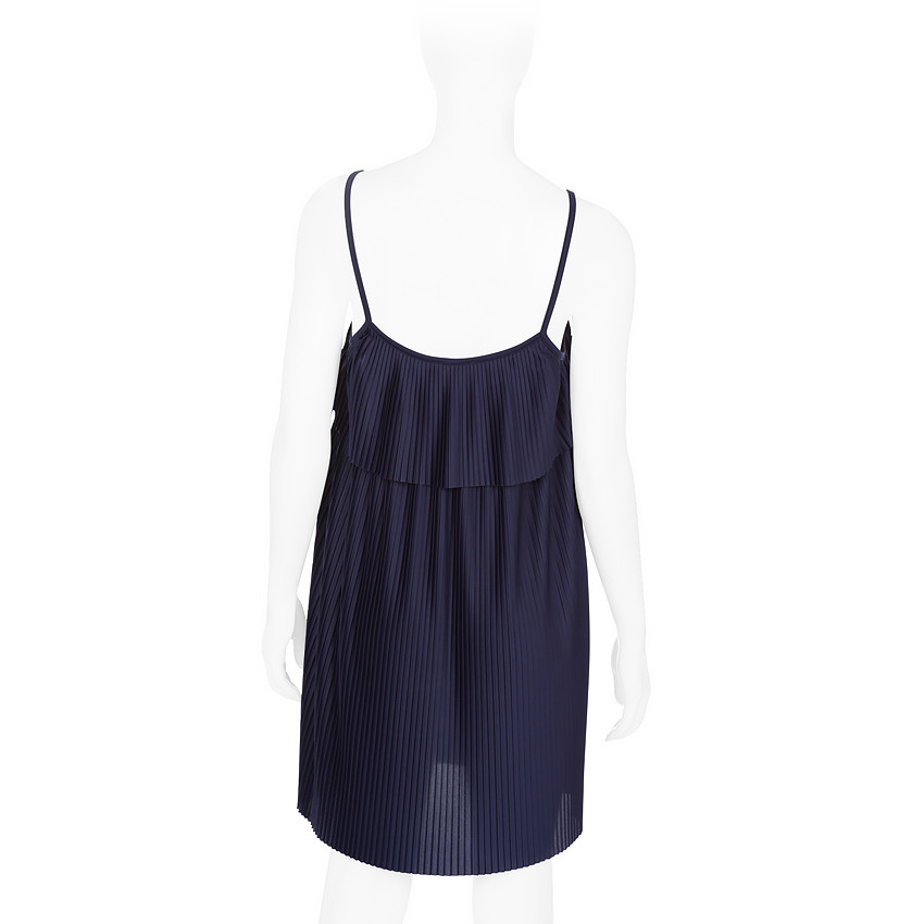 Vestido de embarazo plisado con volantes 