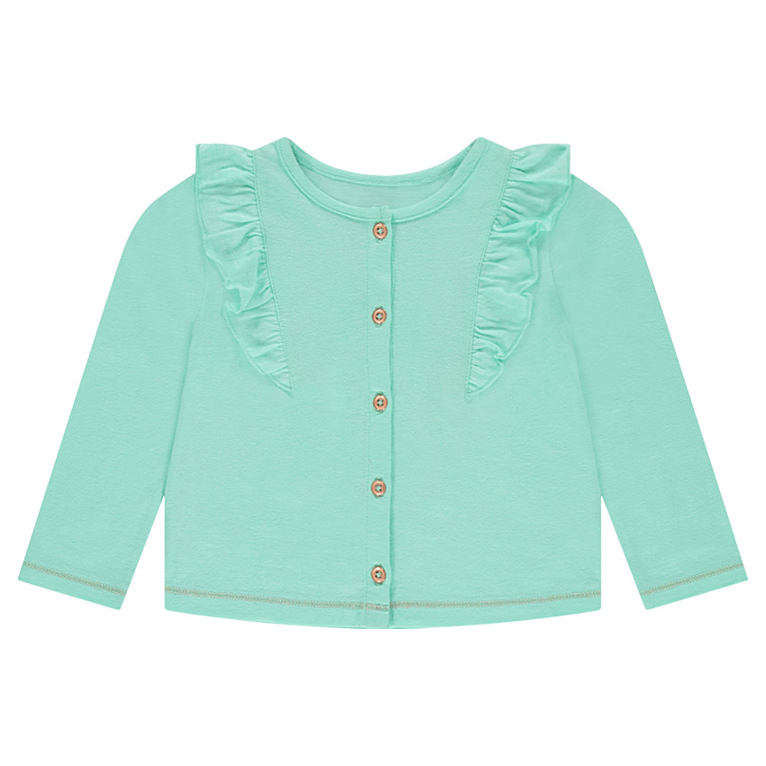 Chaqueta de felpa lisa con volantes 