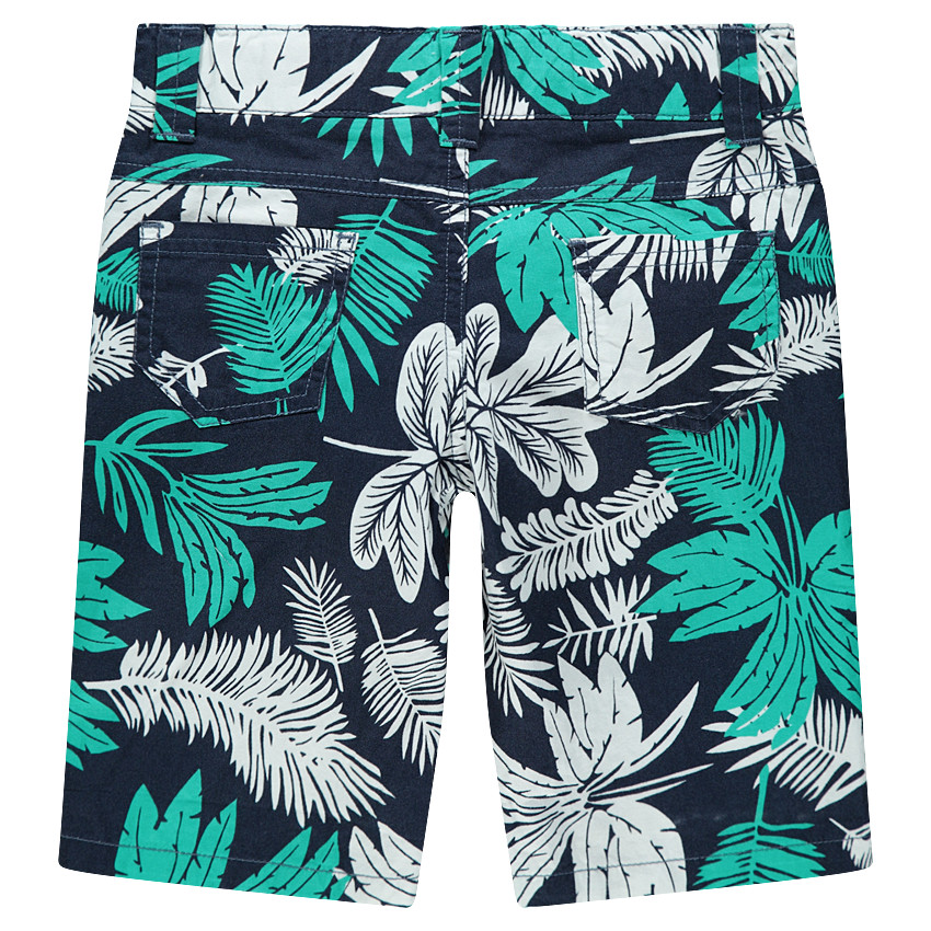 Bermudas de algodón con estampado vegetal all-over 