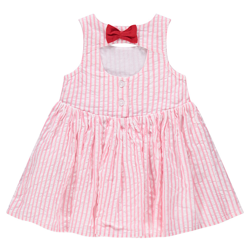 Vestido sin mangas con rayas y parches de fantasía   Additional Vestido sin mangas con rayas y parches de fantasía