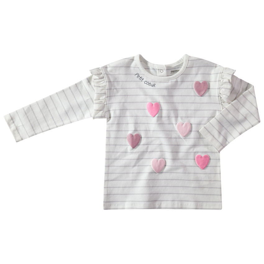 Camiseta de manga larga de rayas con dibujo  brillante de relieve  Additional Camiseta de manga larga de rayas con dibujo  brillante de relieve
