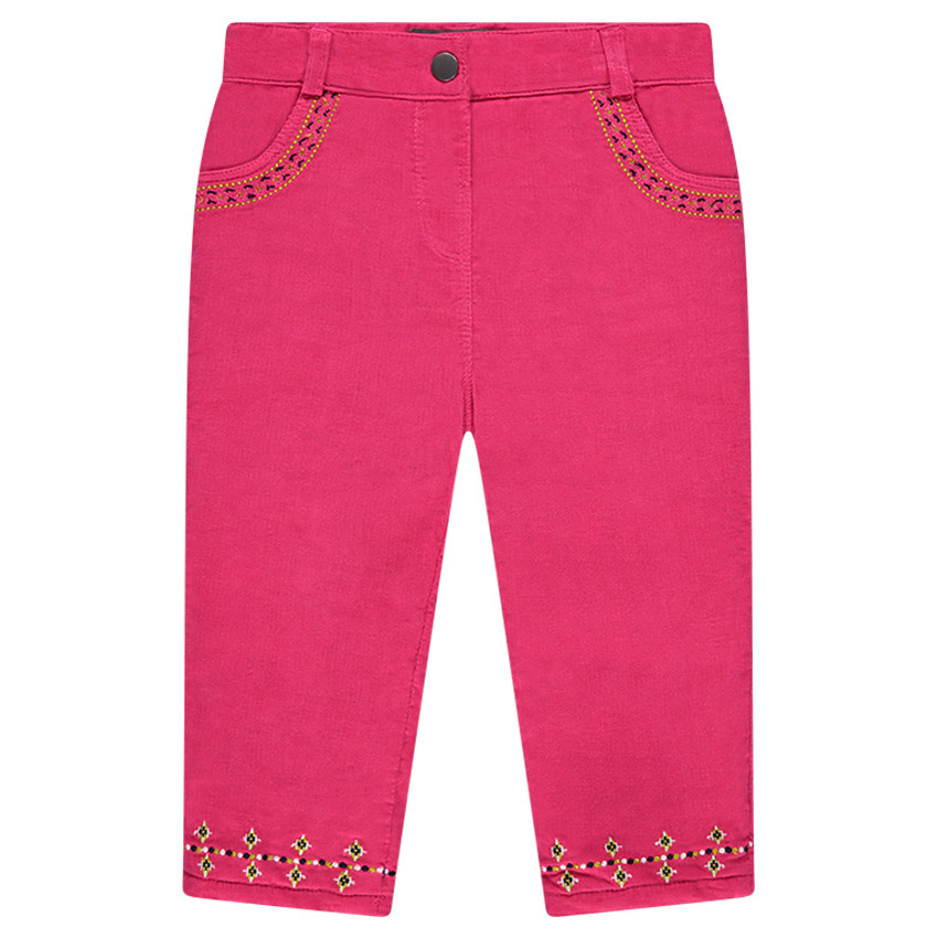 Pantalón de pana de terciopelo con bordados 