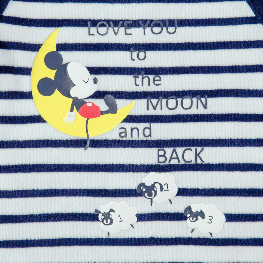 Pijama de terciopelo con rayas y estampado de Mickey Disney 