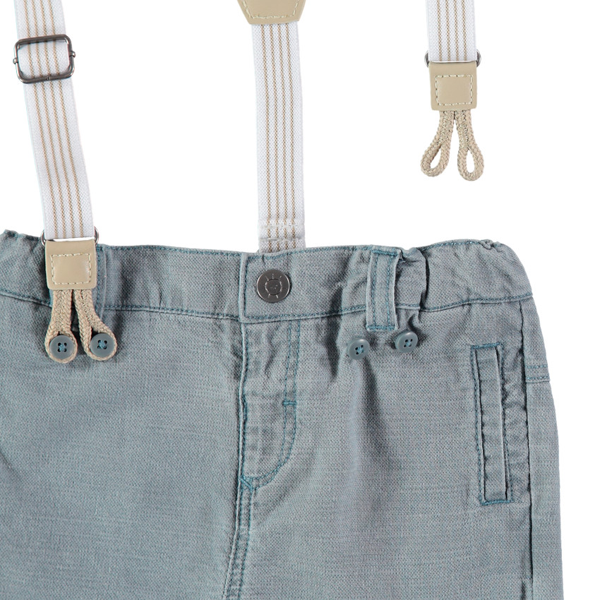 Bermudas jaspeadas con tirantes elásticos desmontables 