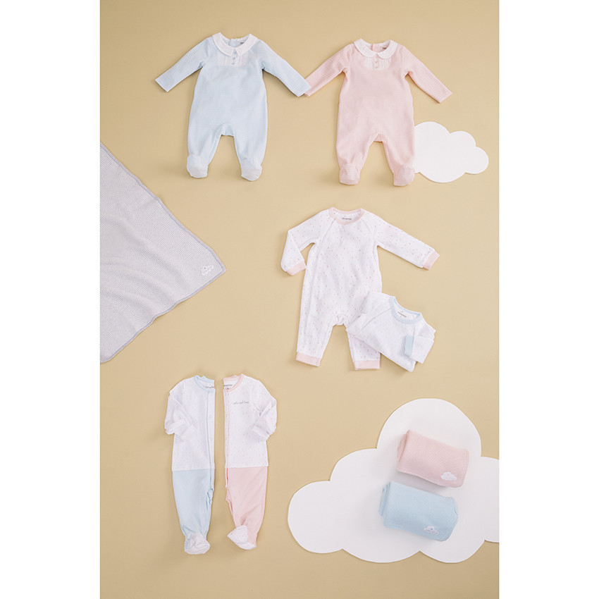 Pelele en algodon bio à estampados placés y inscripcion  