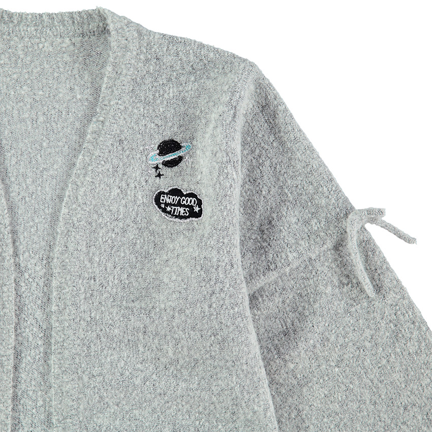Júnior - Chaqueta de punto jaspeado con parches y lazos  Additional Júnior - Chaqueta de punto jaspeado con parches y lazos
