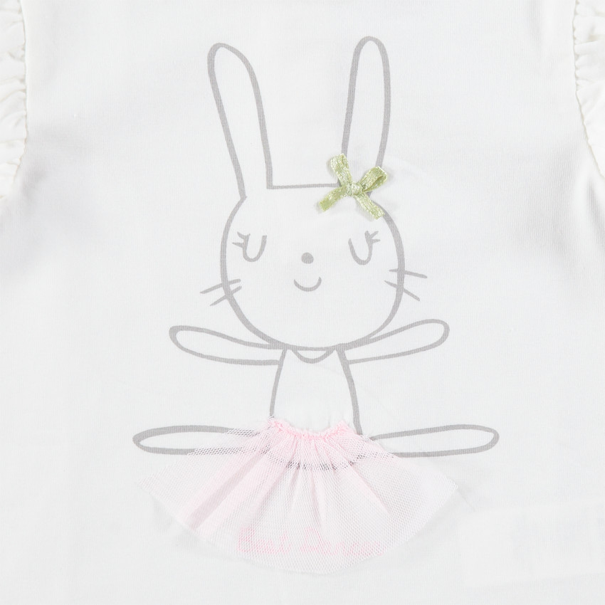 Camiseta de punto de manga larga con conejo con tutú estampado  Additional Camiseta de punto de manga larga con conejo con tutú estampado
