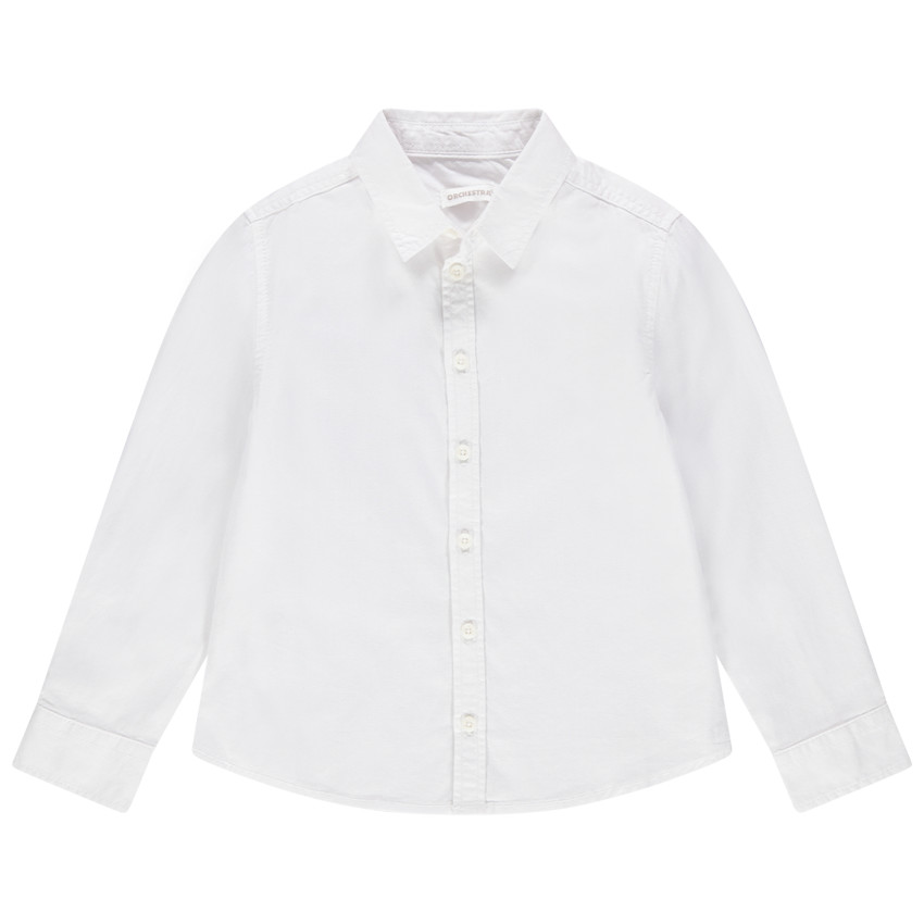 Camisa de manga larga blanca lisa niño 