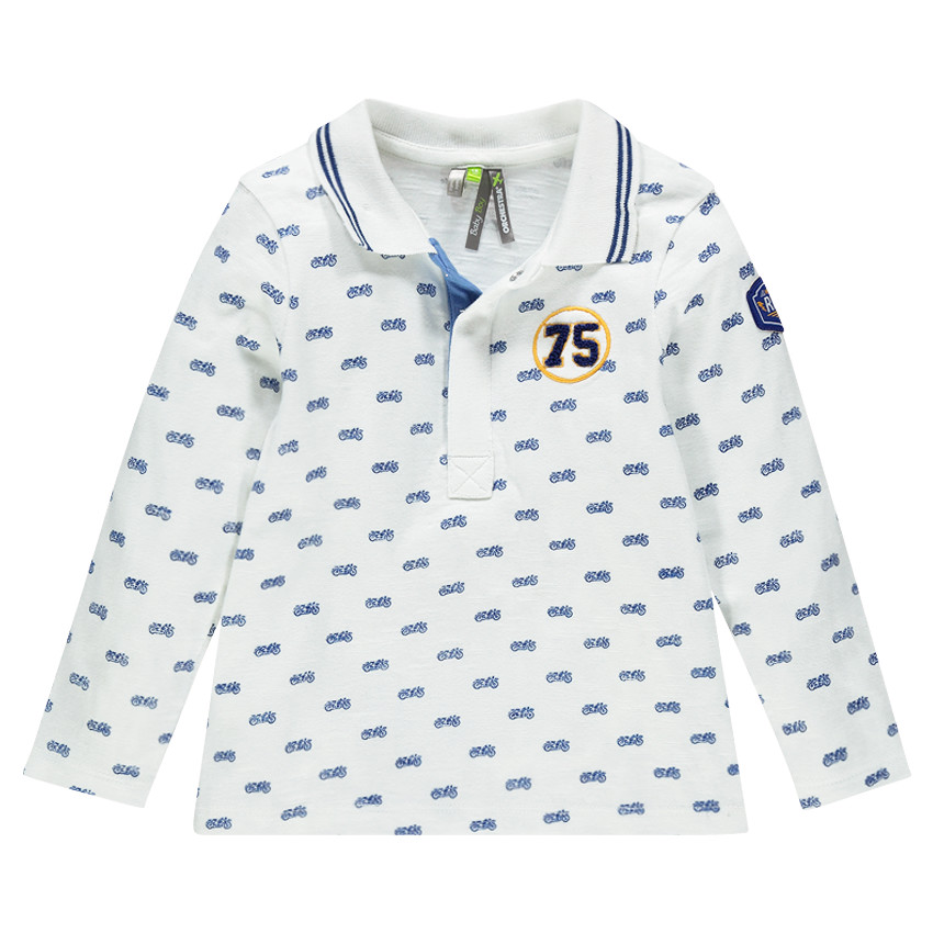 Polo manga larga con estampado all-over 