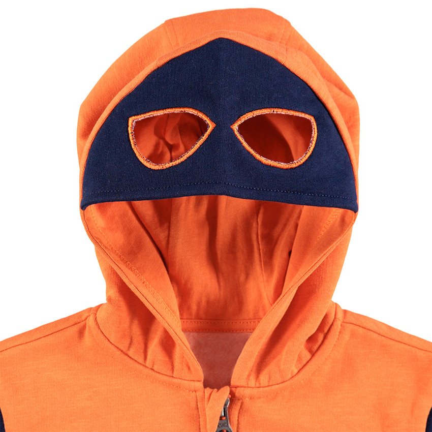Chándal de felpa con estampado de alien con capucha y efecto de máscara 