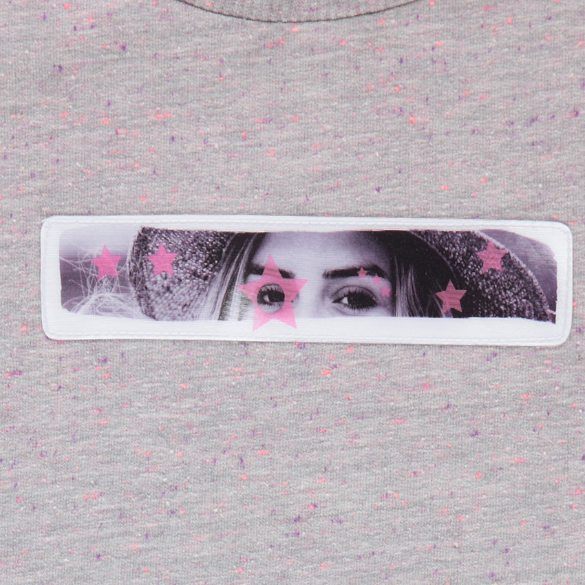 Júnior - Sudadera de felpa con aspecto de neps y parche de fantasía como holograma 