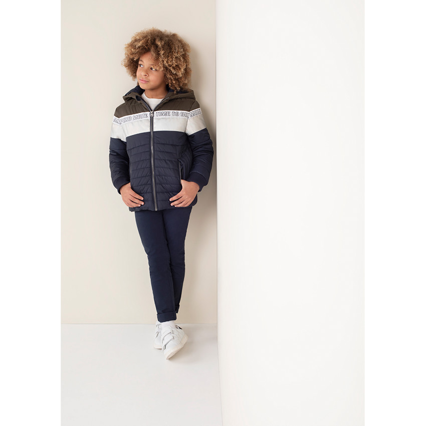 Júnior - Pantalón con efecto arrugado y bolsillos con inscripción de relieve 