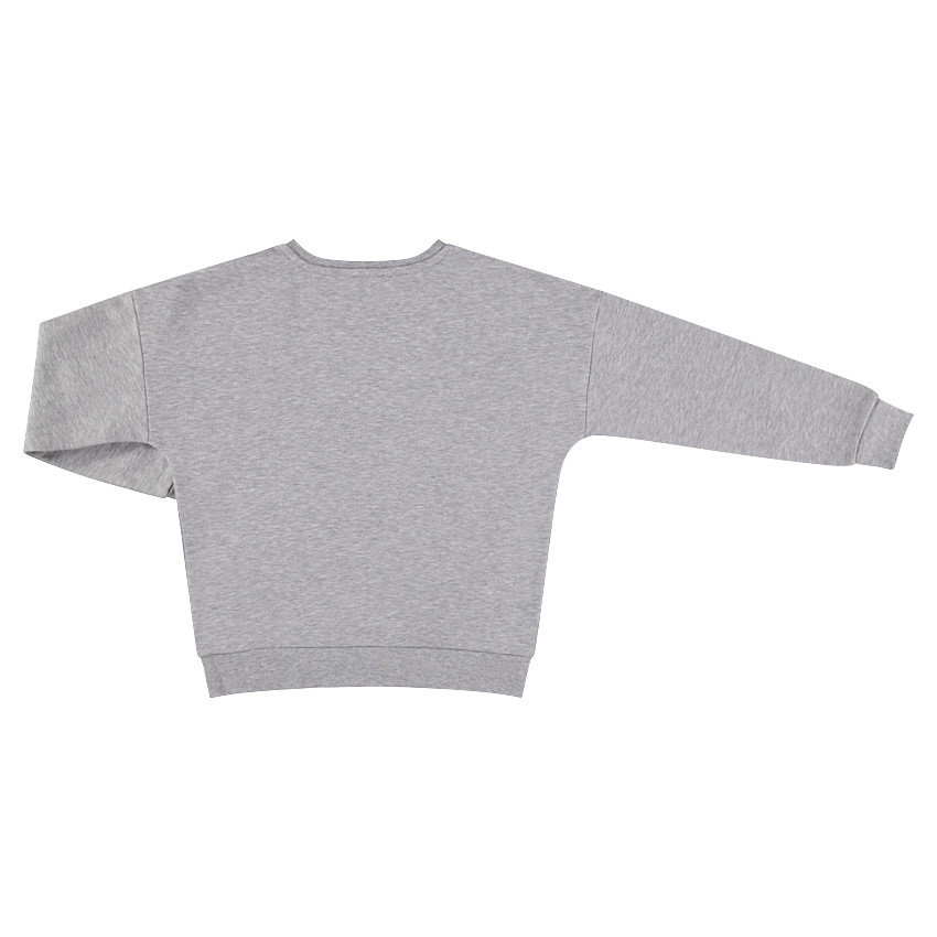 Júnior - Sudadera de felpa jaspeada con inscripción de parche 