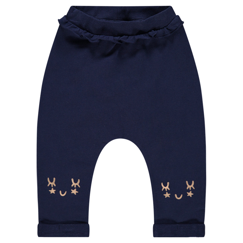 Pantalón de chándal de felpa lisa con detalles estampados  Additional Pantalón de chándal de felpa lisa con detalles estampados