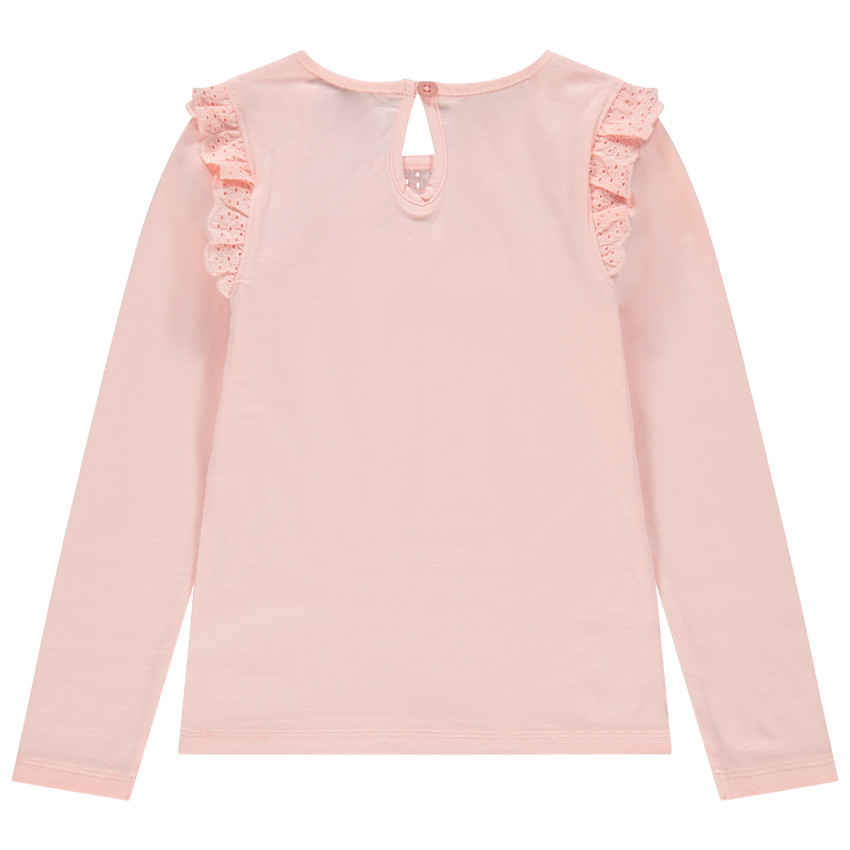 T-shirt manches longues à broderie anglaise 