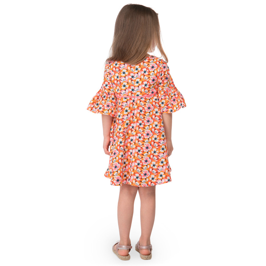 Vestido con manga 3/4 con volantes y estampado de flores all-over  Additional Vestido con manga 3/4 con volantes y estampado de flores all-over
