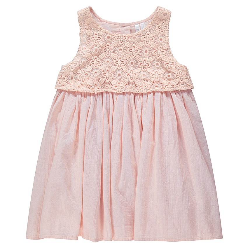 Vestido bimaterial de encaje de crepé  Additional Vestido bimaterial de encaje de crepé