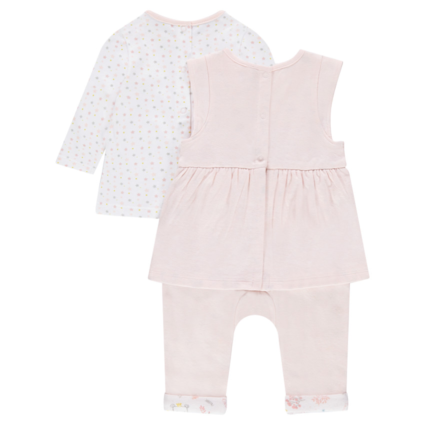 Conjunto de mono largo con efecto 2 en 1 con camiseta de manga larga 