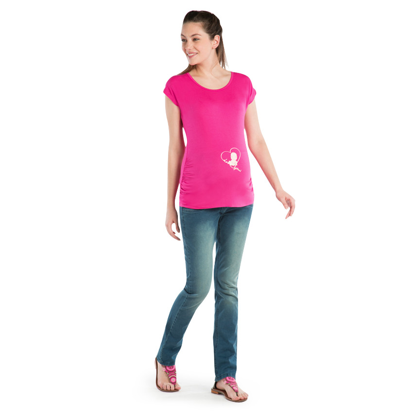 Tee-shirt de grossesse manches courtes avec print  