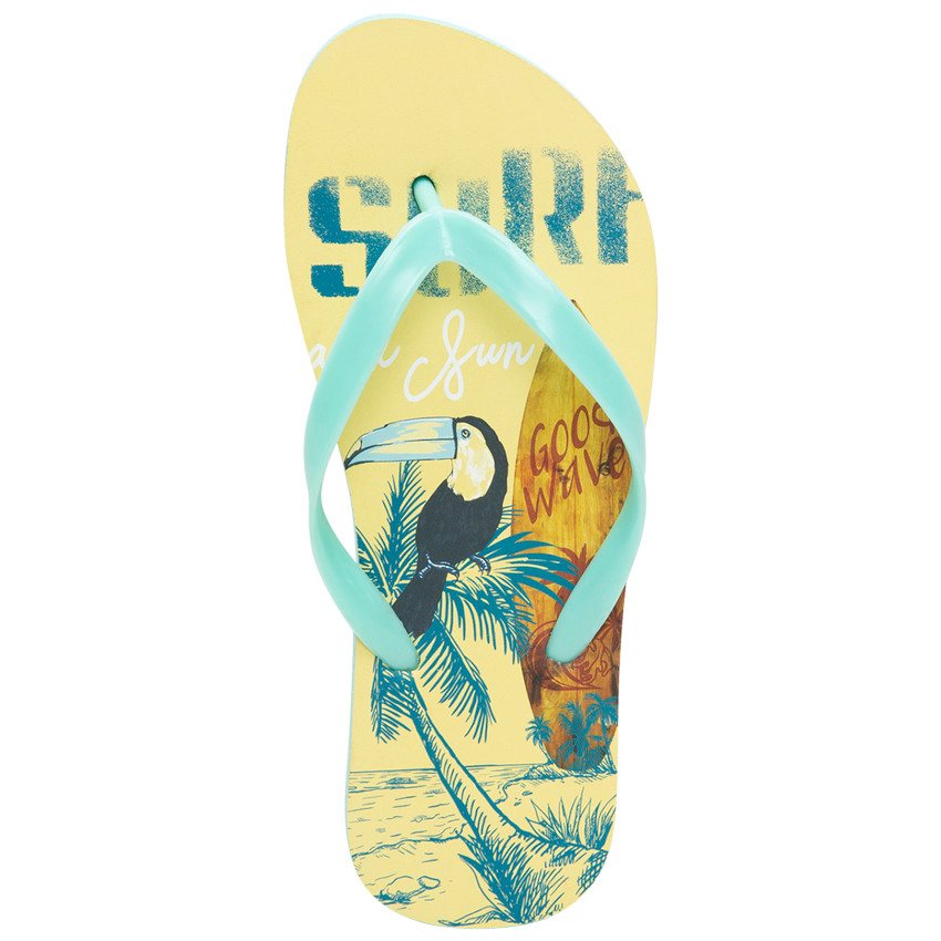 Chanclas estampado tucán y surf niño 