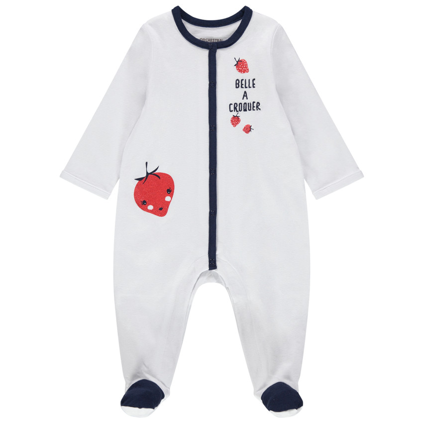 Lot de 2 dors-bien en coton print message et fraises 