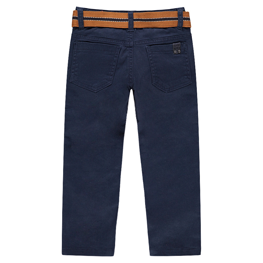 Pantalón de algodón teñido con efecto arrugado y cinturón desmontable 