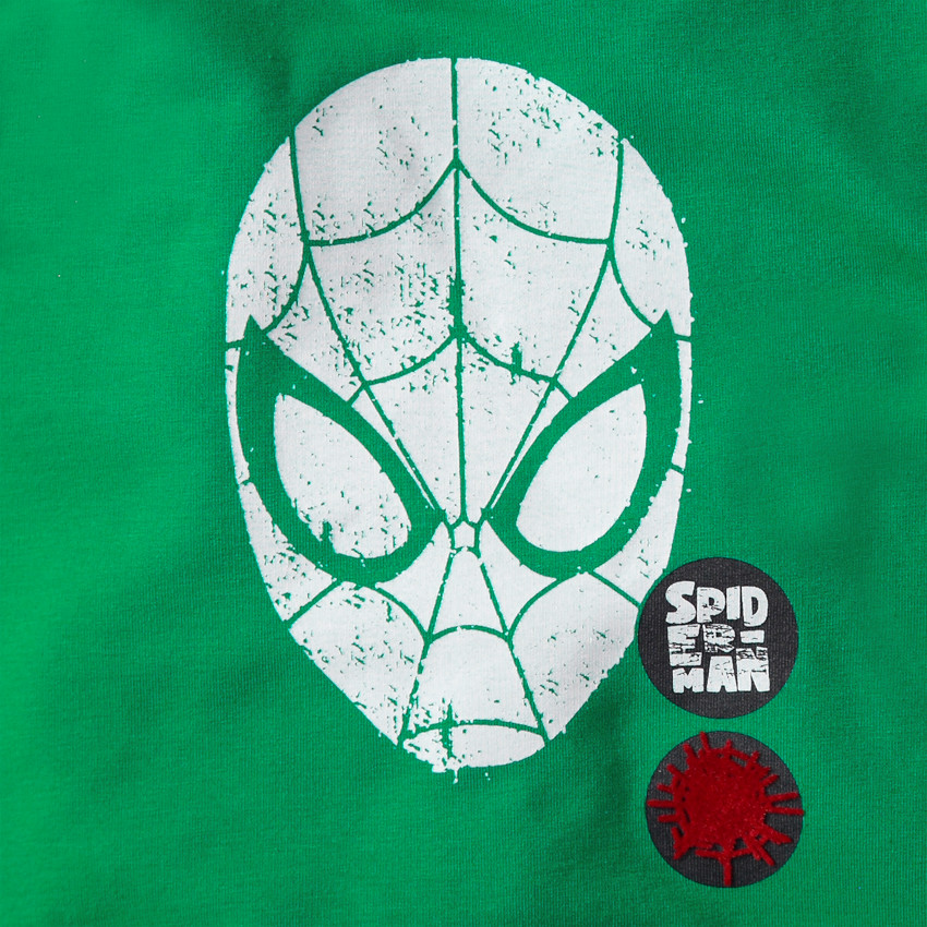Sudadera de felpa lisa verde con estampado ©Marvel Spiderman 