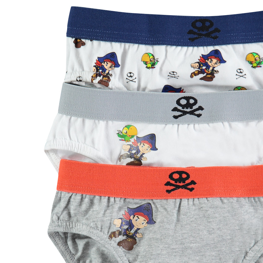 Pack de 3 slips de algodón estampado Jack el Pirata 