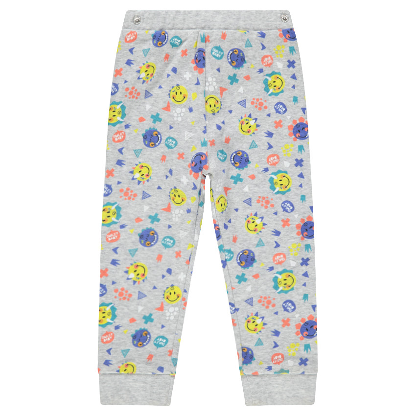 Pijama de punto con estampado de ©Smiley y aplicaciones de relieve 