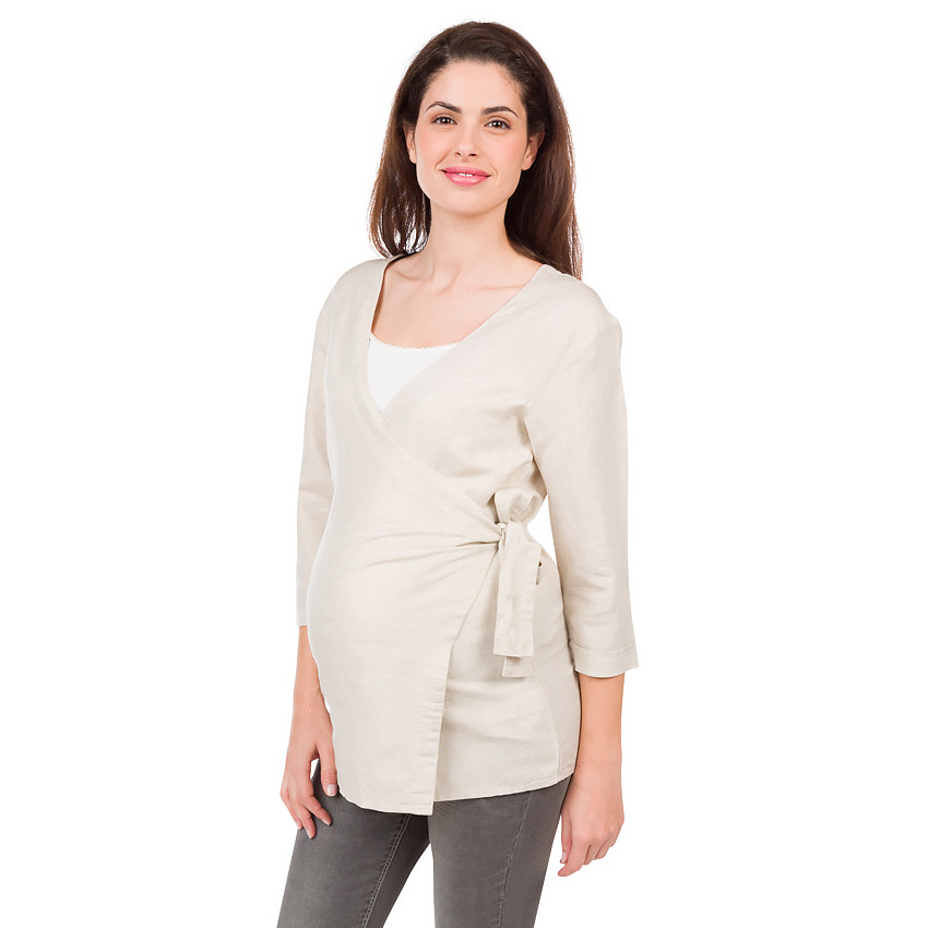 Chaqueta premamá brillante de efecto lino  