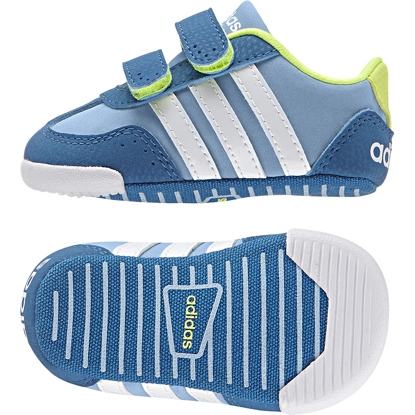 Zapatillas de deporte de caña baja con velcro Addidas bandas blancas 