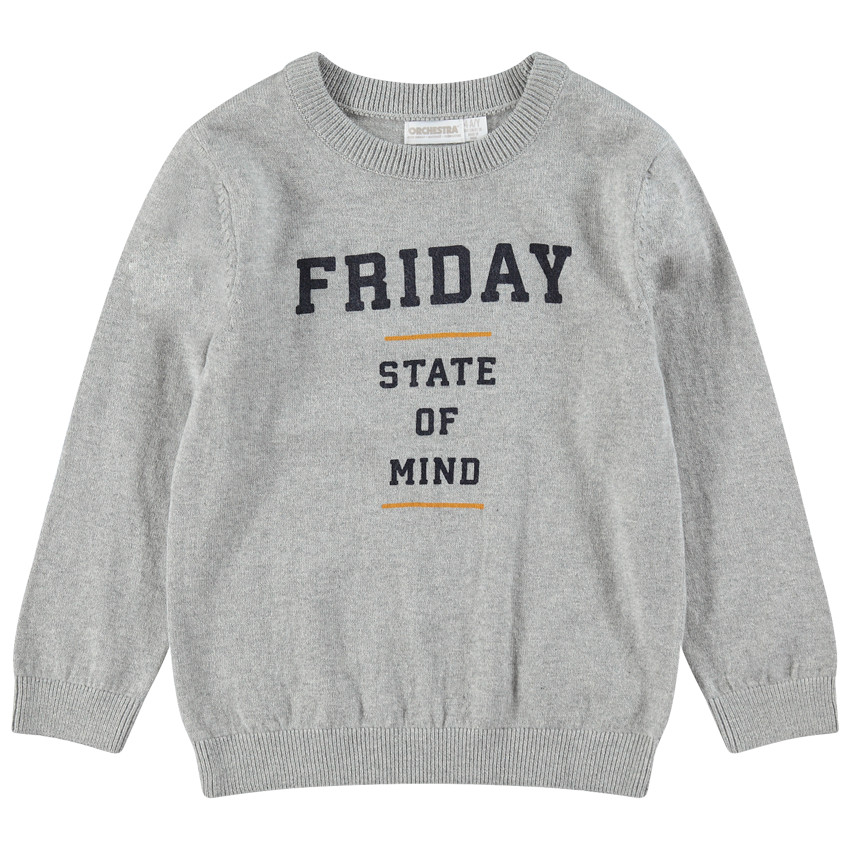 Jersey de punto con mensaje estampado por delante 